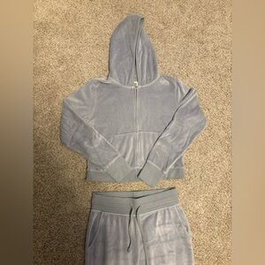 Aerie Velour Two Piece Set Baby Blue